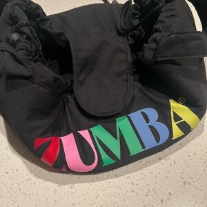 Zumba Fitness Black Drawstring Bag with Multicolor Logo